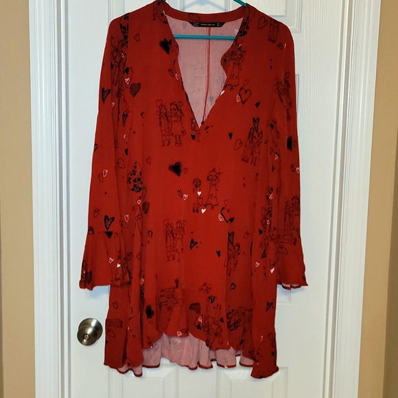 Gorgeous 😍 Red Sweet Patterned Dress - Picture 3 of 15